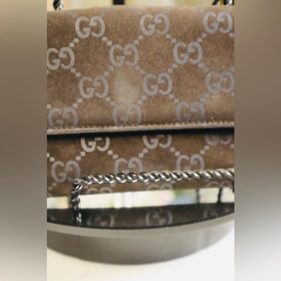 Rare Gucci Long Wallet Suede Gg Pattern With Box - Picture 4 of 8